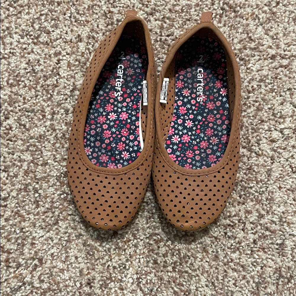 Carter's Tan Perforated Girls Flats